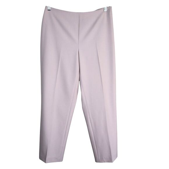 Talbots Womens Classic Side Zip Pants Size 10 Slim Fit Cream Tailored Crease - Picture 1 of 12